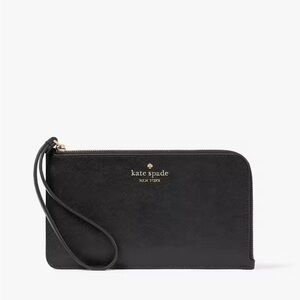 Kate Spade Lucy medium L-zip black Leather Wristlet